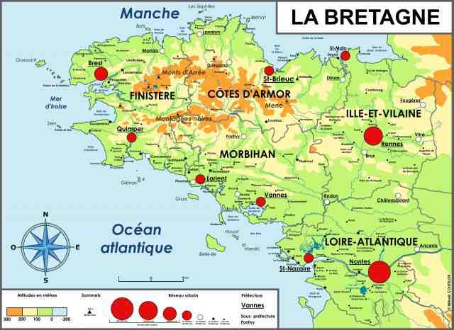Quelle est la superficie de la région de Bretagne ?